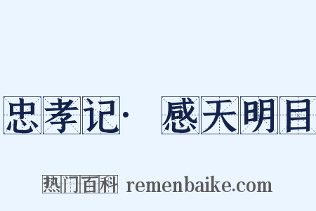 忠孝记·感天明目是什么意思的图片